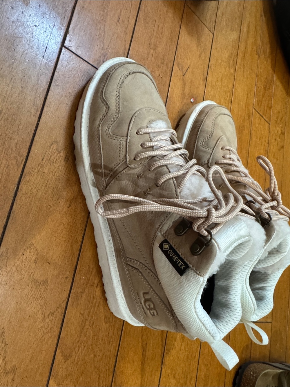 Ugg GORE-TEX Beige Suede Lace-Up Boots